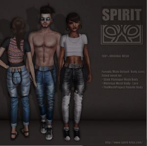 SPIRIT - Louisa outfit jeans & top - Shiny Shabby - Maitreya Slink and TMP