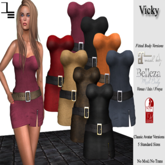 DE Designs - Vicky dress - Belleza Freya, Isis, Venus; Maitreya & Slink sizes